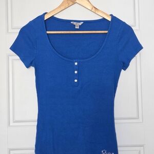 Elegant Guess Royal Blue Short Sleeve Tee